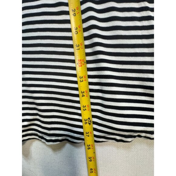 Old Navy Flutter Sleeves Swing Dress Womens Size L Black White Striped Casual - Picture 7 of 11